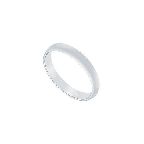 Platinum 2.5MM Half Round Non-comfort fit Wedding Band-JewelryKorner-com