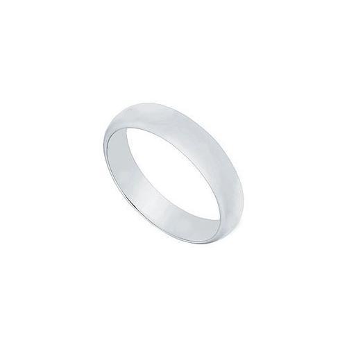 Platinum 4MM Half Round Non-comfort fit Wedding Band-JewelryKorner-com