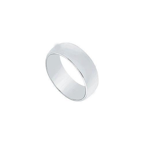 Platinum 6MM Half Round Non-comfort fit Wedding Band-JewelryKorner-com