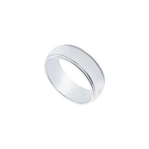 Platinum 6MM Non-Comfort Fit Milgrain Wedding Band-JewelryKorner-com