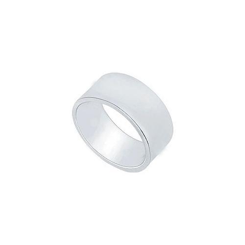 Platinum 8MM Flat Non-Comfort Fit Wedding Band-JewelryKorner-com