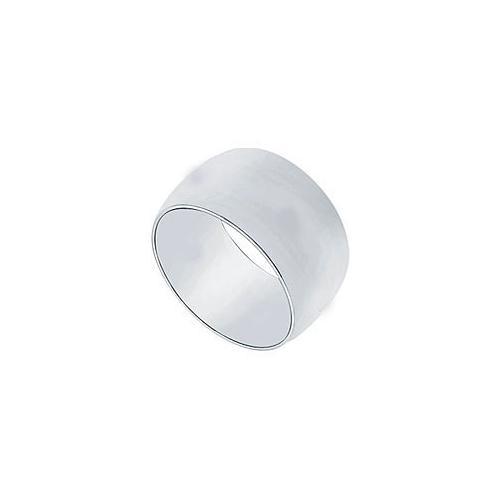 Platinum 8MM Half Round Non-comfort fit Wedding Band-JewelryKorner-com