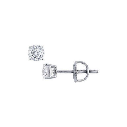 Platinum : Round Diamond Stud Earrings 0.25 CT. TW.-JewelryKorner-com