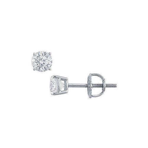 Platinum : Round Diamond Stud Earrings 0.33 CT. TW.-JewelryKorner-com