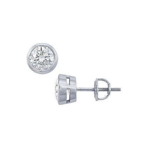 Platinum : Round Diamond Stud Earrings 2.00 CT. TW.-JewelryKorner-com