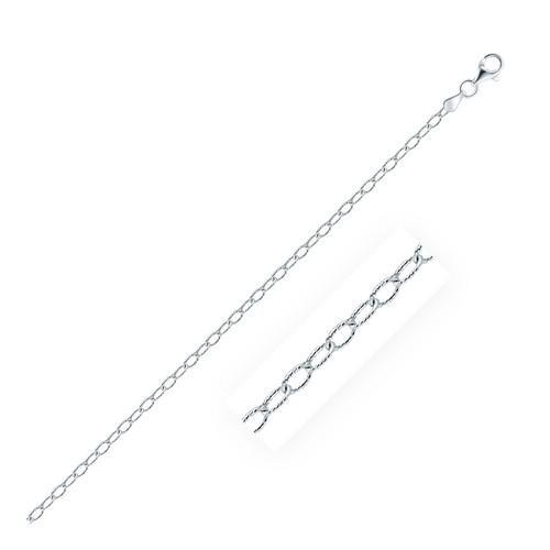 Rhodium Plated 2.5mm Sterling Silver Rolo Style Chain, size 18''-JewelryKorner-com