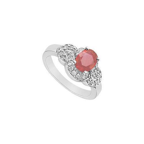 Ruby and Diamond Ring : 14K White Gold - 1.75 CT TGW-JewelryKorner-com
