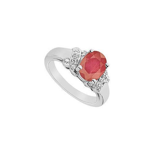Ruby and Diamond Ring : 14K White Gold - 2.25 CT TGW-JewelryKorner-com