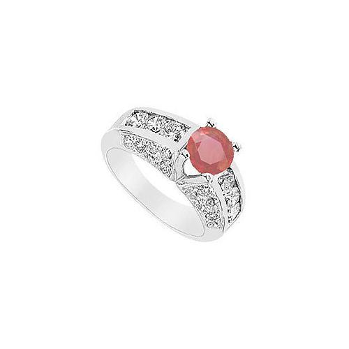 Ruby and Diamond Ring : 14K White Gold - 2.75 CT TGW-JewelryKorner-com