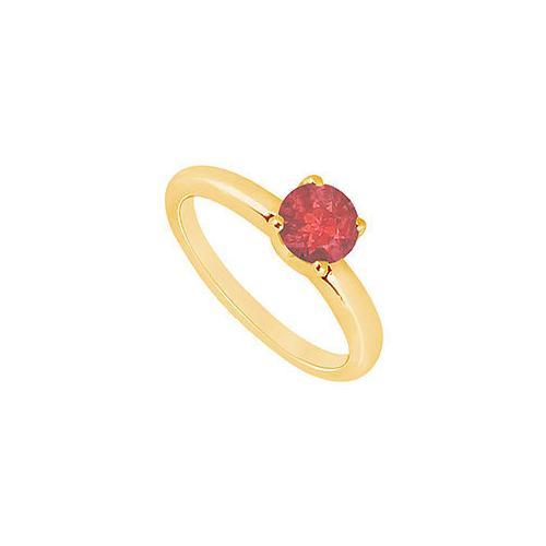 Ruby Ring : 14K Yellow Gold - 1.00 CT TGW-JewelryKorner-com