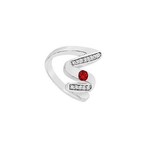 Ruby Zig-Zag Ring : 14K White Gold - 0.50 CT TGW-JewelryKorner-com
