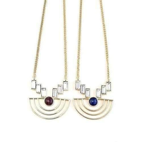 Sailboat Necklace With Natural Gemstones and Crystals-JewelryKorner-com