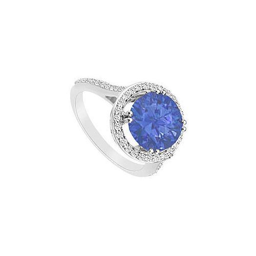 Sapphire and Cubic Zirconia Ring in .925 Sterling Silver 1.25 CT TGW-JewelryKorner-com