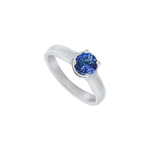 Sapphire and Diamond Engagement Ring in 14K white Gold 1.15 CT TGW-JewelryKorner-com