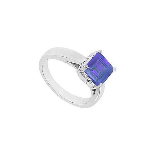 Sapphire and Diamond Ring : 14K White Gold - 0.83 CT TGW-JewelryKorner-com