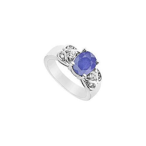 Sapphire and Diamond Ring : 14K White Gold - 2.25 CT TGW-JewelryKorner-com