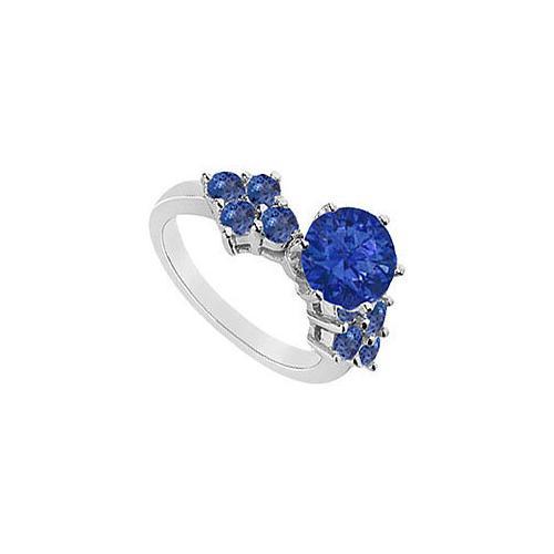 Sapphire Ring : 14K White Gold - 1.00 CT TGW-JewelryKorner-com