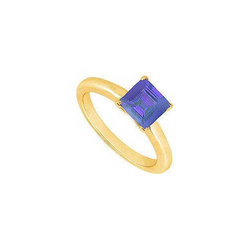 Sapphire Ring : 14K Yellow Gold - 0.75 CT TGW-JewelryKorner-com