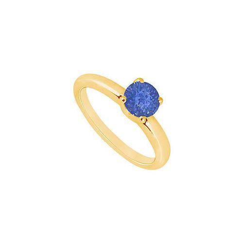 Sapphire Ring : 14K Yellow Gold - 1.00 CT TGW-JewelryKorner-com