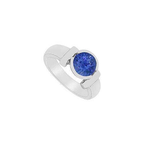 Sapphire Ring in 14K White Gold 2.00 CT TGW-JewelryKorner-com