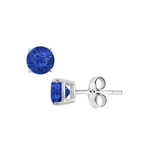 Sapphire Stud Earrings in Sterling Silver 2.00 CT TGW-JewelryKorner-com