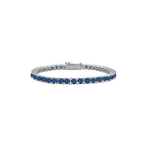 Sapphire Tennis Bracelet in .925 Sterling Silver 3.00 CT TGW-JewelryKorner-com