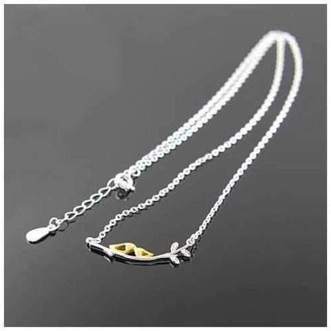 Sealed With A Kiss Bird Necklace in Sterling Silver 925-JewelryKorner-com