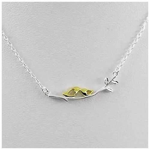 Sealed With A Kiss Bird Necklace in Sterling Silver 925-JewelryKorner-com