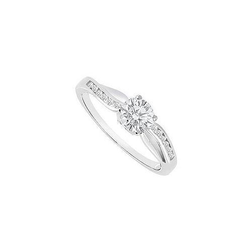 Semi Mount Engagement Ring in 14K White Gold with 0.25 CT Diamonds Not Included Center Diamond-JewelryKorner-com