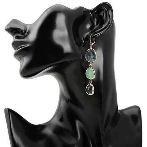 Serena Ombre Style Gem Drop Earrings-JewelryKorner-com