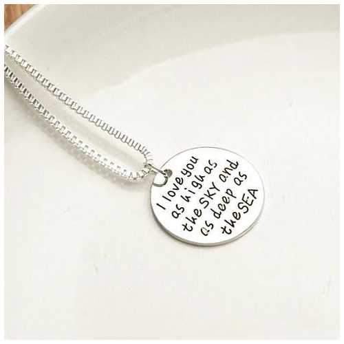 Sky High And Sea Deep Love Quote Collection Necklace-JewelryKorner-com