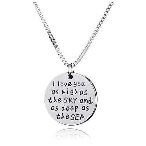 Sky High And Sea Deep Love Quote Collection Necklace-JewelryKorner-com