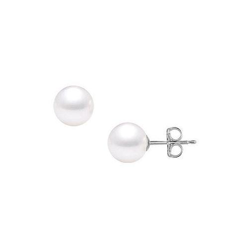 South Sea Pearl Stud Earrings : 18K White Gold 12 MM-JewelryKorner-com