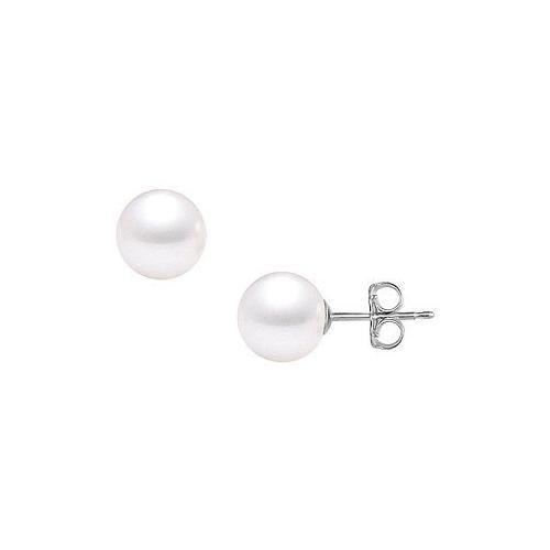 South Sea Pearl Stud Earrings : 18K White Gold 13 MM-JewelryKorner-com