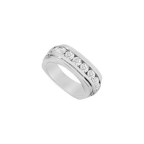 Square Mens Diamond Ring : 14K White Gold - 1.00 CT Diamonds-JewelryKorner-com