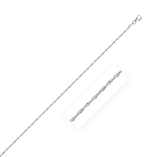 Sterling Silver 1.6mm Singapore Style Chain, size 16''-JewelryKorner-com