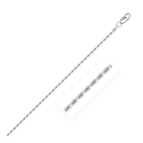 Sterling Silver 1.8mm Diamond Cut Rope Style Chain, size 16''-JewelryKorner-com
