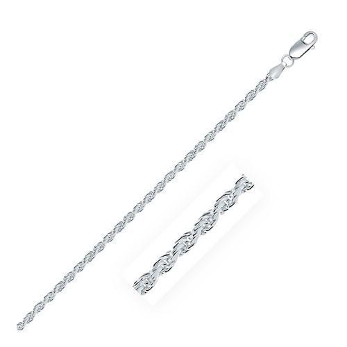 Sterling Silver 2.9mm Diamond Cut Rope Style Chain, size 20''-JewelryKorner-com