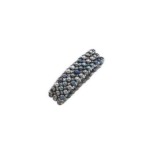 Sterling Silver and Black Pearl Stretch Bracelet - 06.00 MM-JewelryKorner-com