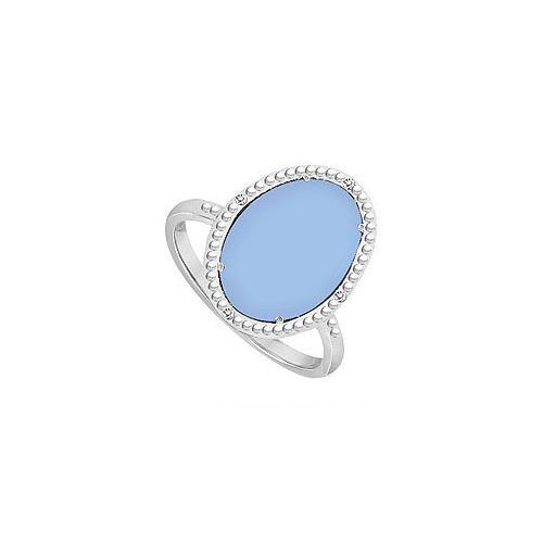 Sterling Silver Aqua Chalcedony and Cubic Zirconia Ring 15.08 CT TGW-JewelryKorner-com