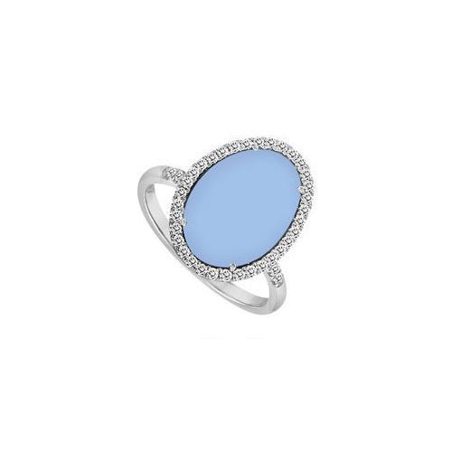 Sterling Silver Aqua Chalcedony and Cubic Zirconia Ring 16.00 CT TGW-JewelryKorner-com