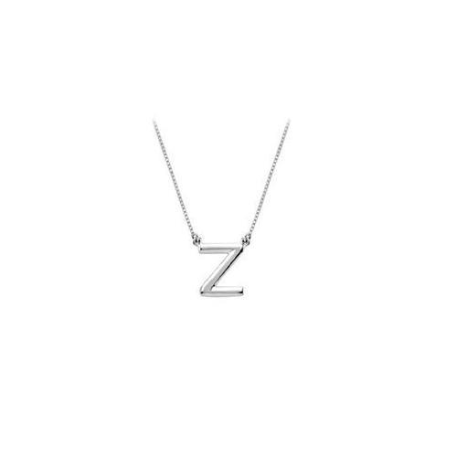 Sterling Silver Baby Charm Z Block Initial Pendant-JewelryKorner-com