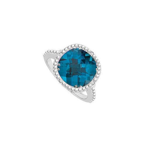 Sterling Silver Blue Topaz and Cubic Zirconia Ring 3.05 CT TGW-JewelryKorner-com