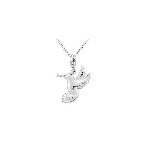 Sterling Silver Charm Hummingbird Pendant-JewelryKorner-com