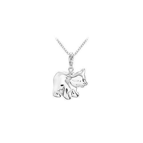 Sterling Silver Charming Animal Bear Charm Pendant-JewelryKorner-com