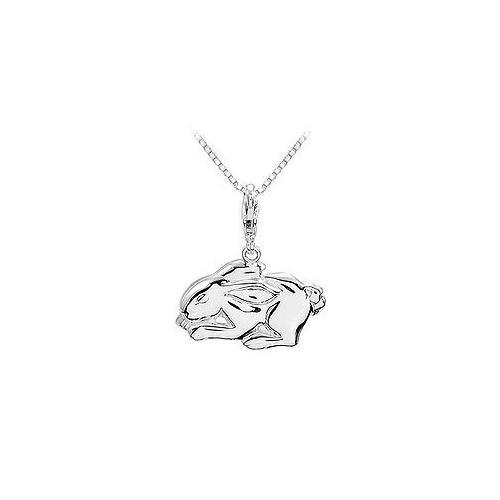 Sterling Silver Charming Animal Charm Rabbit Pendant-JewelryKorner-com