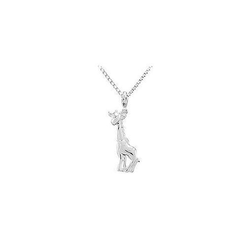Sterling Silver Charming Animal Giraffe Charm Pendant-JewelryKorner-com