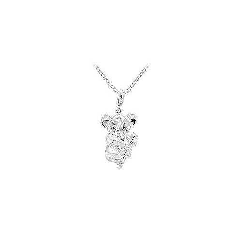 Sterling Silver Charming Animal Koala Bear Charm Pendant-JewelryKorner-com