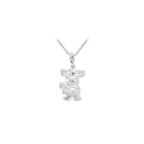 Sterling Silver Charming Animal Monkey Charm Pendant-JewelryKorner-com