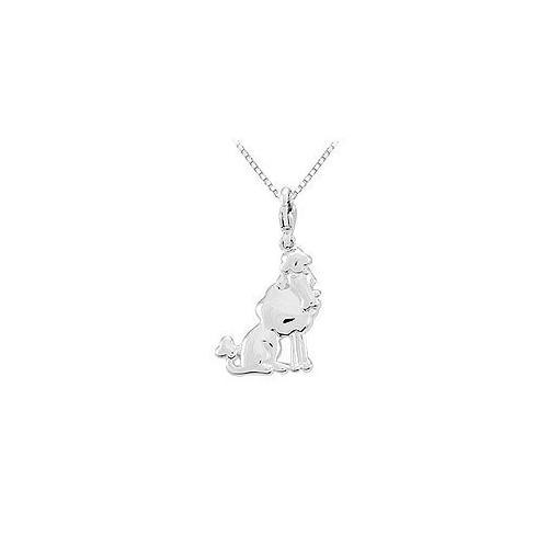 Sterling Silver Charming Animal Poodle Charm Pendant-JewelryKorner-com